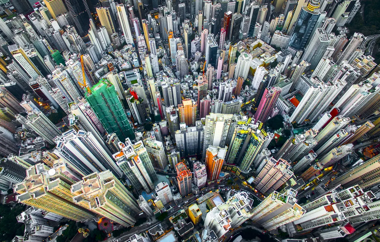 Photo wallpaper home, China, skyscrapers, Hong Kong