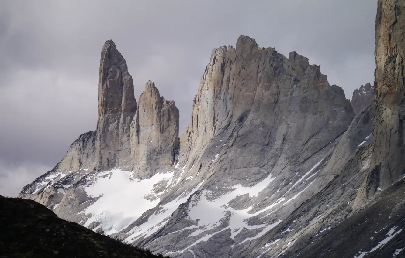 Photo wallpaper the sky, snow, mountains, clouds, nature, rocks, Chile, Chile