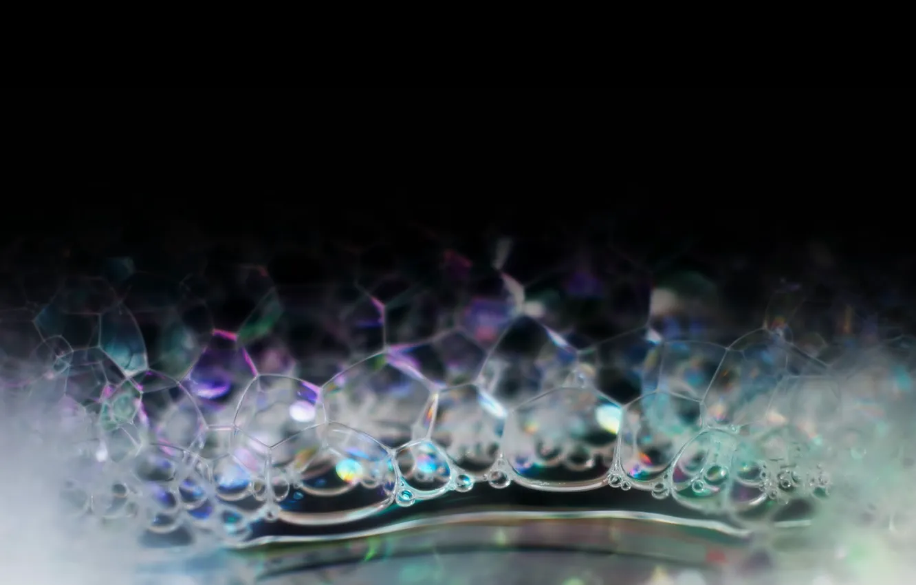 Photo wallpaper darkness, bubbles, color