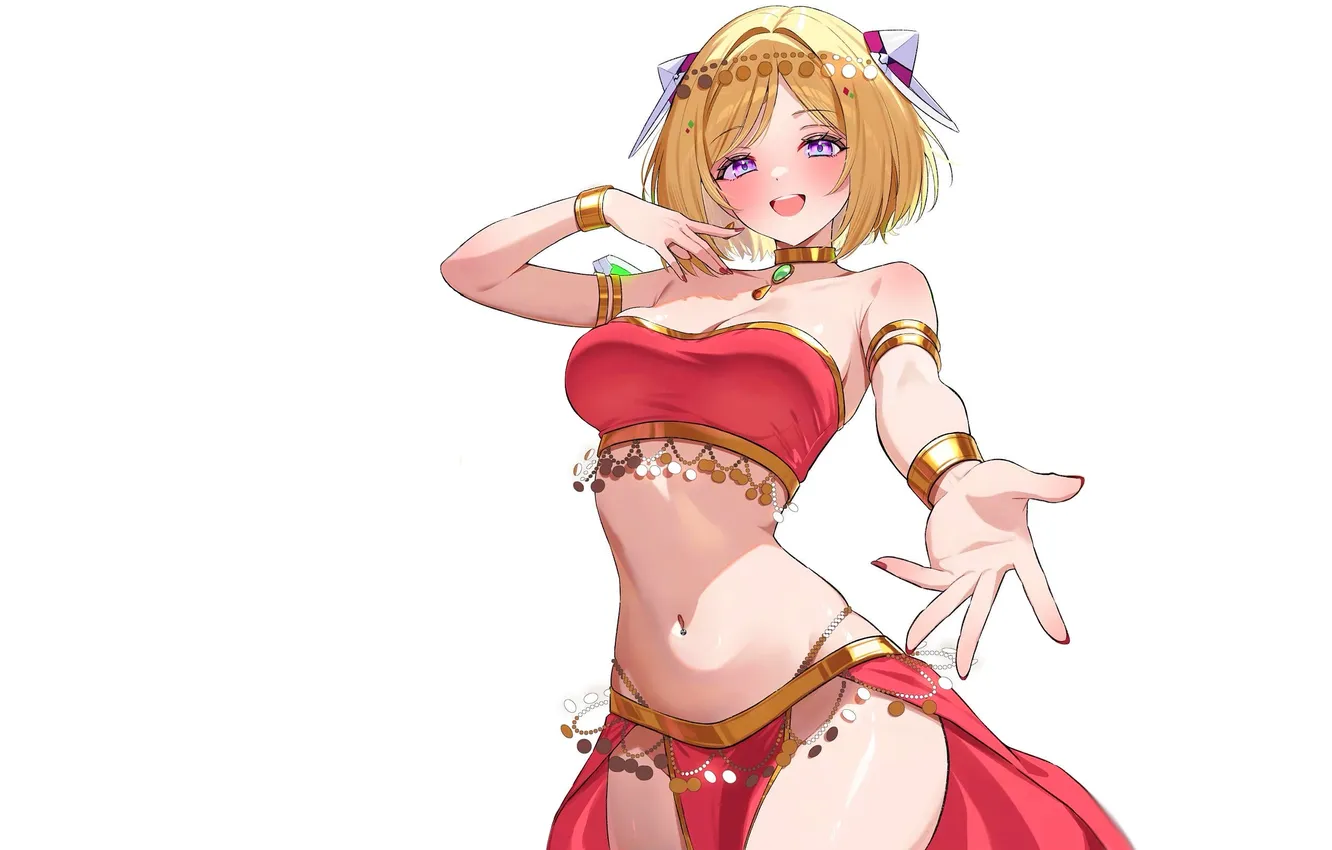 Photo wallpaper girl, hot, sexy girl, anime, short hair, pretty, dancer, blonde