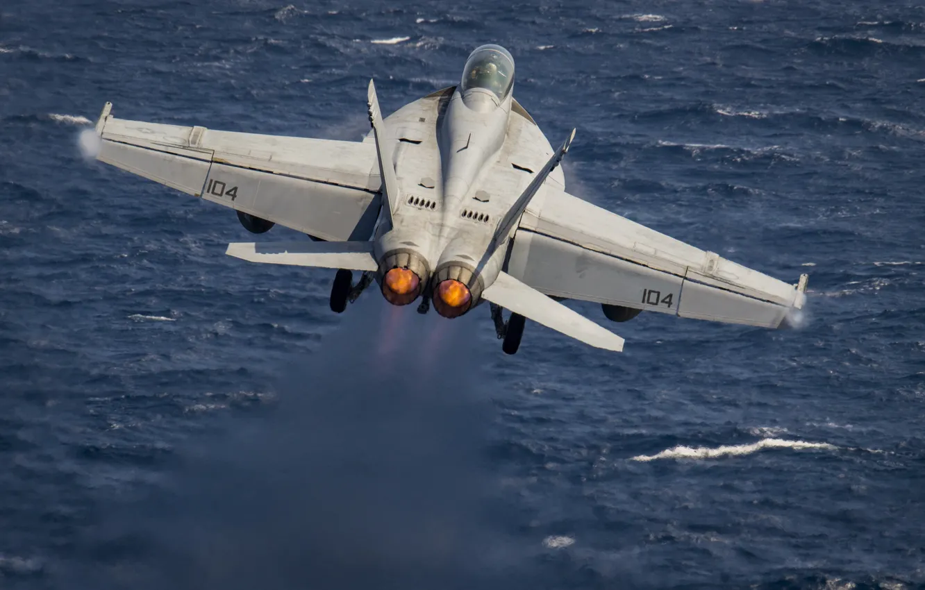 Photo wallpaper Super Hornet, carrier-based fighter, FA-18F