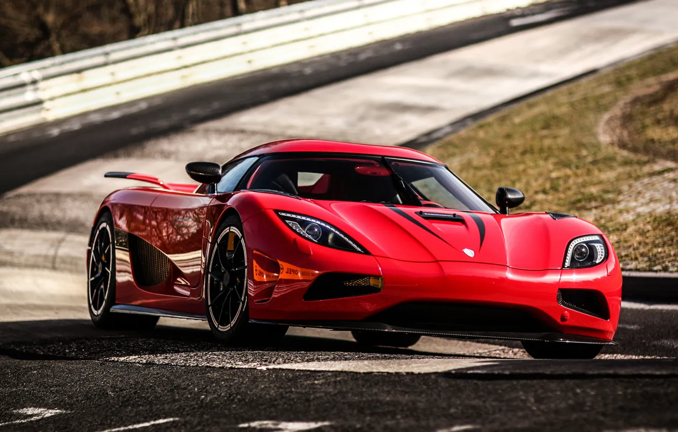 Photo wallpaper red, red, supercar, track, track, agera R, Koenigsegg, koenigsegg