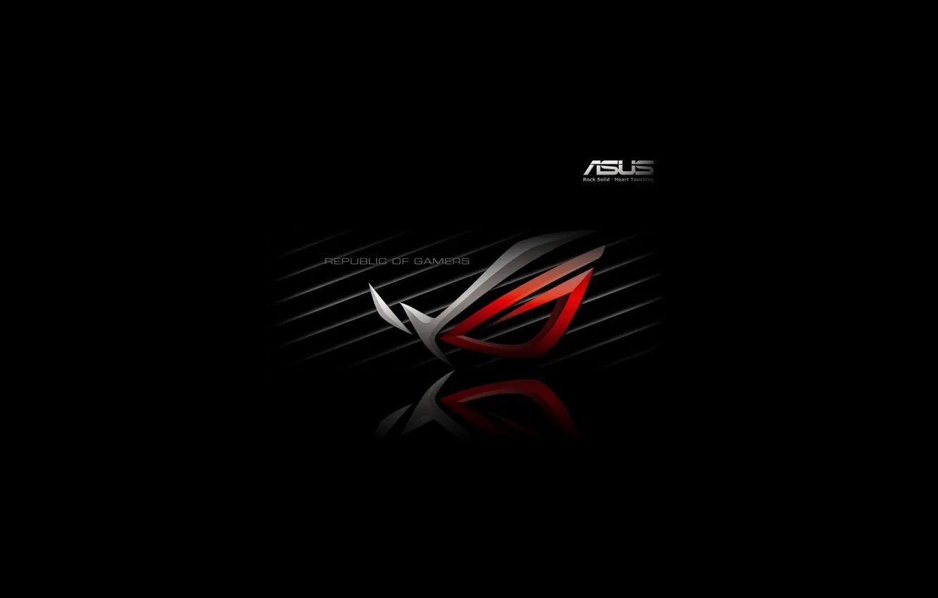 Photo wallpaper minimalism, logo, high-tech, black background, brand, digital art, asus, ASUS