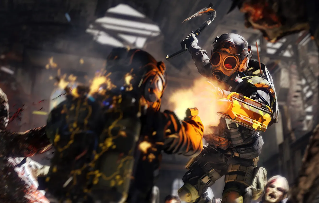 Photo wallpaper gun, zombies, weapon, Resident Evil, Biohazard, Resident Evil Umbrella Corps, Umbrella Body, Mercenaries