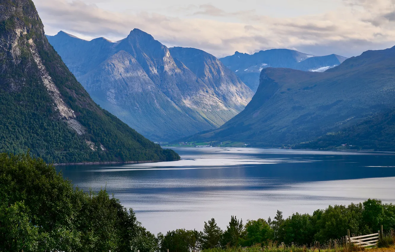 Photo wallpaper mountains, rocks, Norway, the fjord, Peter Goodair