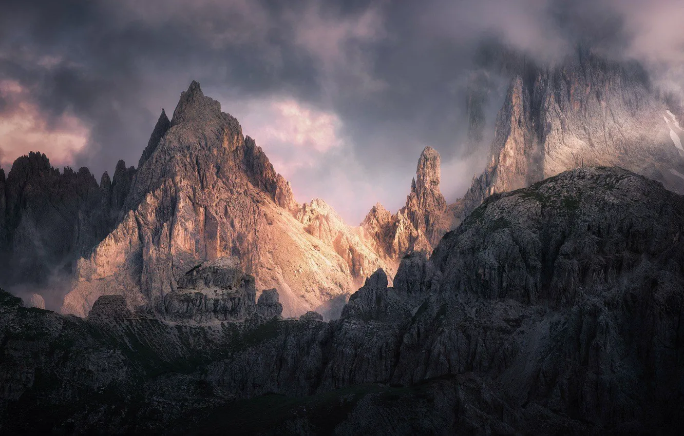 Photo wallpaper clouds, mountains, nature, rocks, Alps