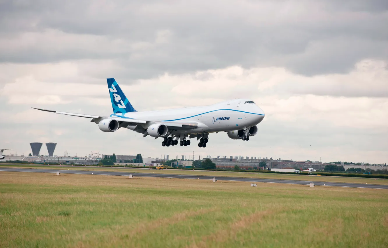 Photo wallpaper Boeing, Airport, 747-8