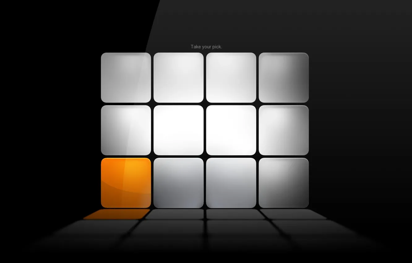 Photo wallpaper orange, grey, cubes