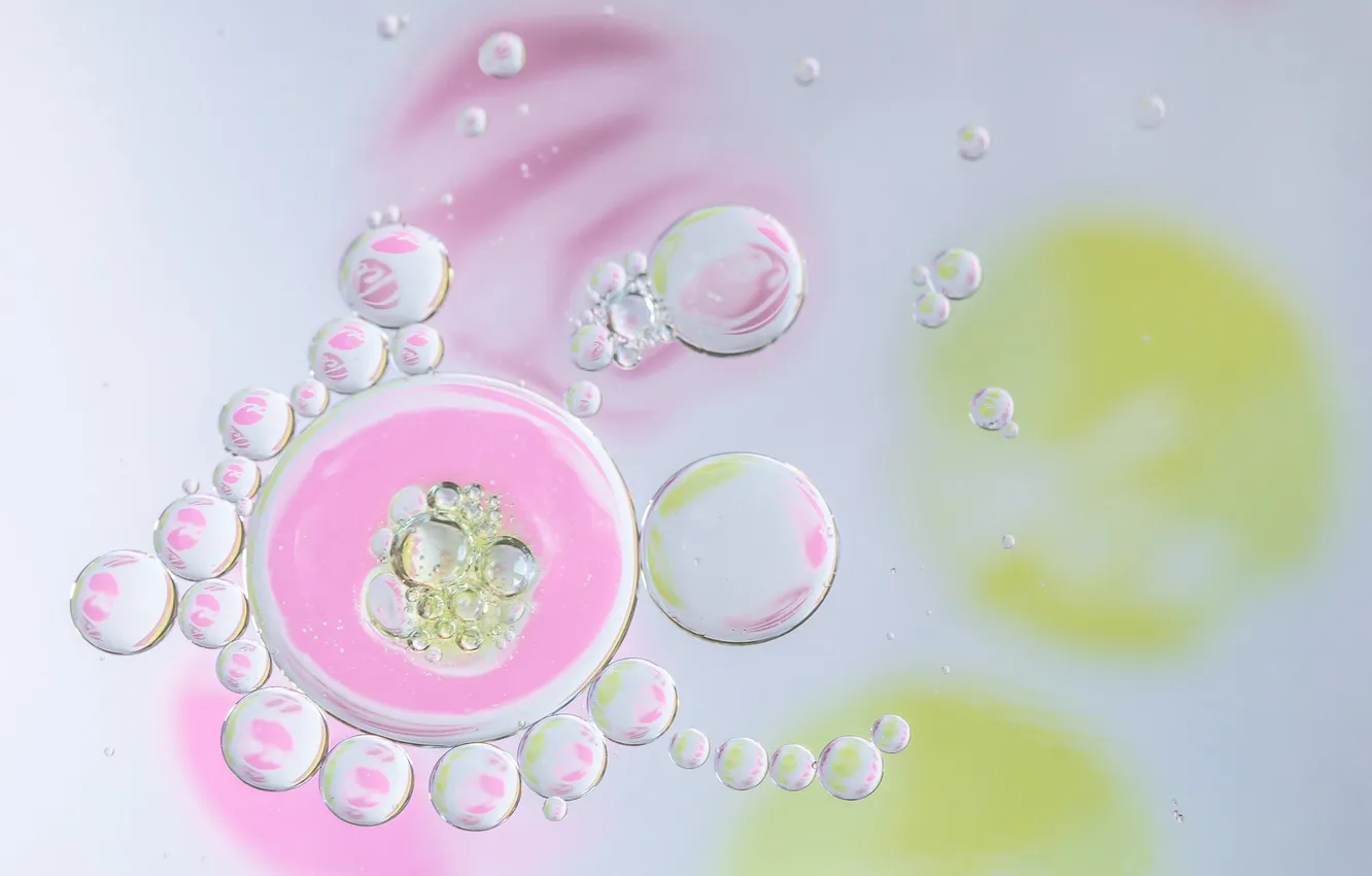 Photo wallpaper bubbles, tenderness, oil