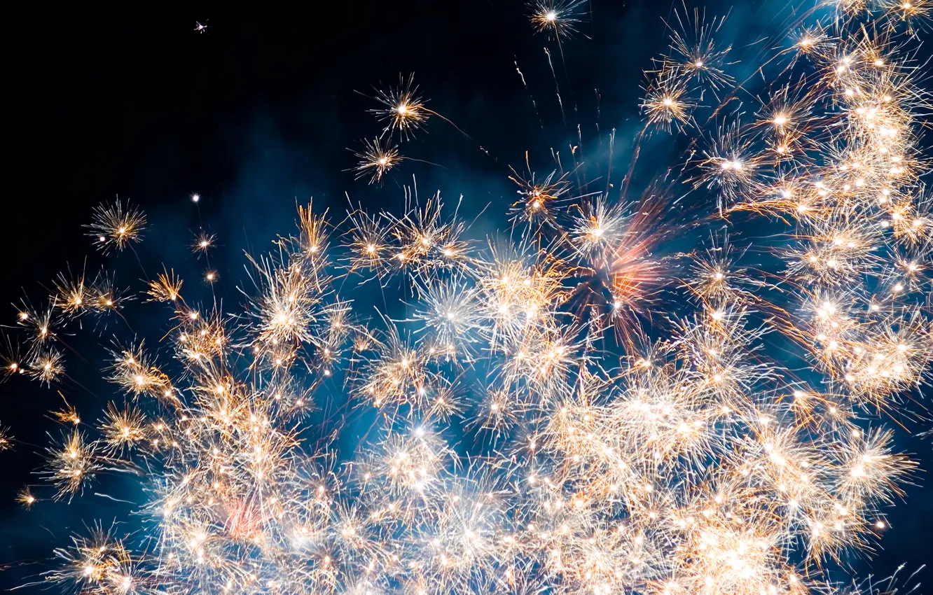 Photo wallpaper the sky, fireworks, Starfield