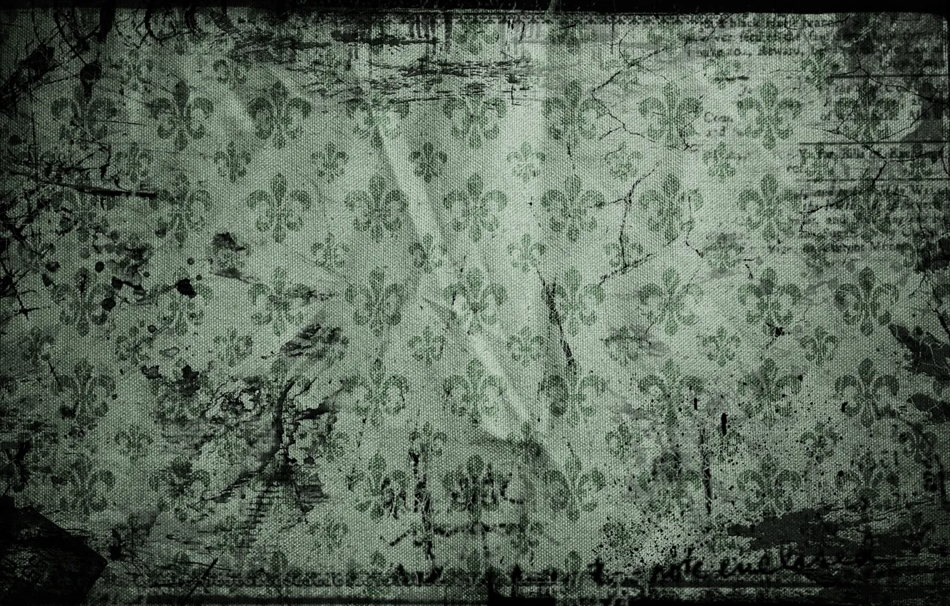 Photo wallpaper letters, fabric, vintage