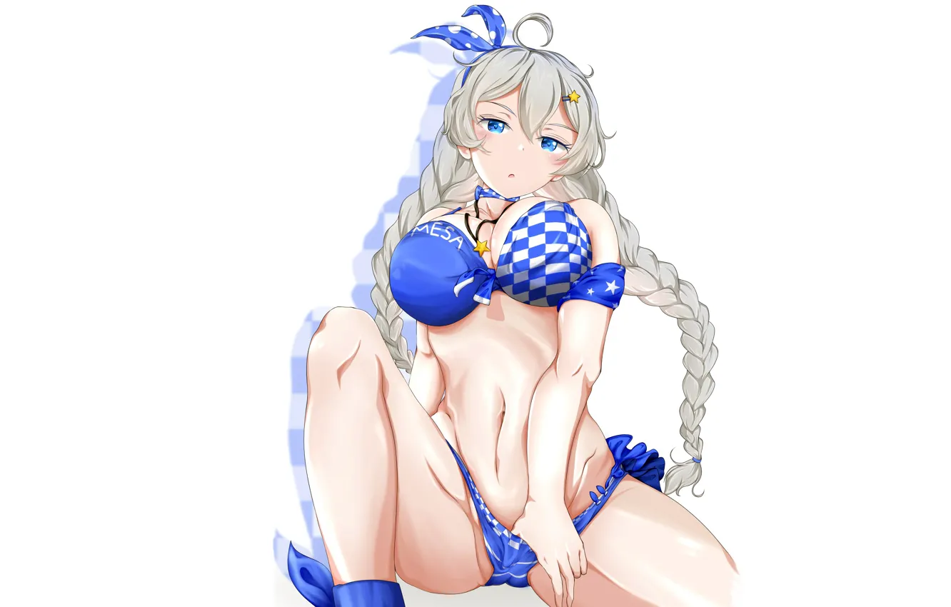 Photo wallpaper girl, sexy, cleavage, long hair, boobs, anime, beautiful, pretty