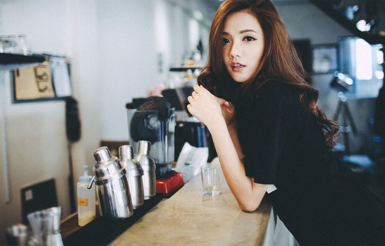 Photo wallpaper girl, model, Asian
