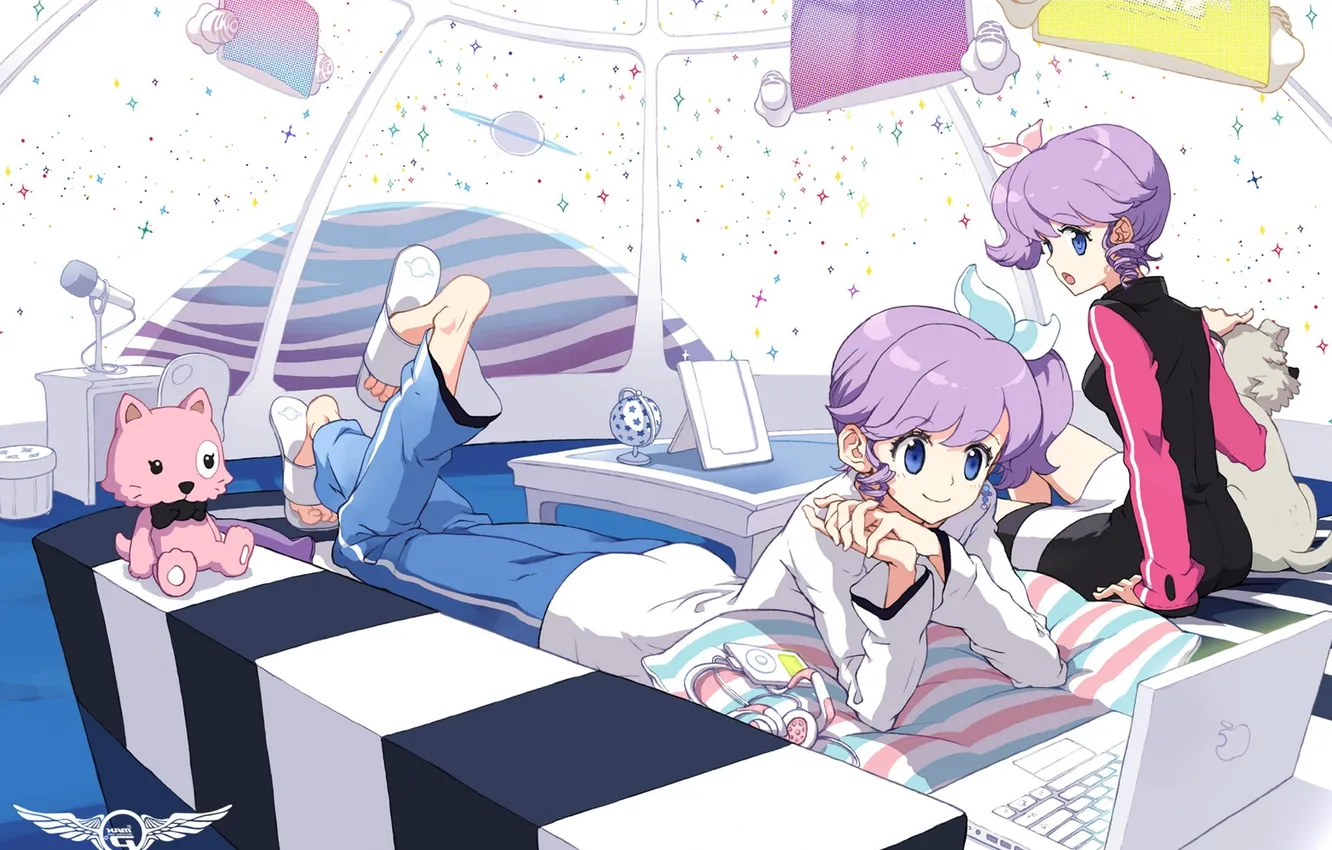 Photo wallpaper interior, two, Gemini, dj max, anime girl