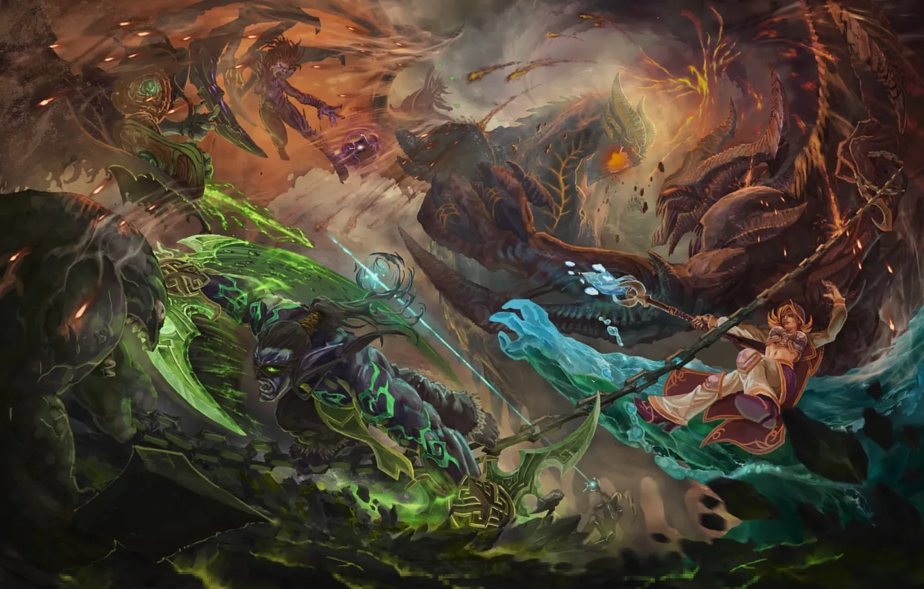 Photo wallpaper starcraft, diablo, warcraft, Jaina Proudmoore, Zeratul, sarah kerrigan, Heroes of the Storm, illidan stormrage