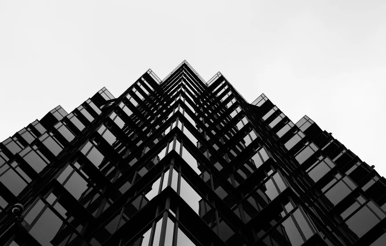 Photo wallpaper windows, design, lines, Barcelona, black and white, Spain, buildings, architecture