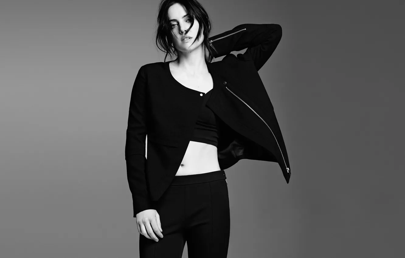 Photo wallpaper actress, black and white, Jessica Stroup