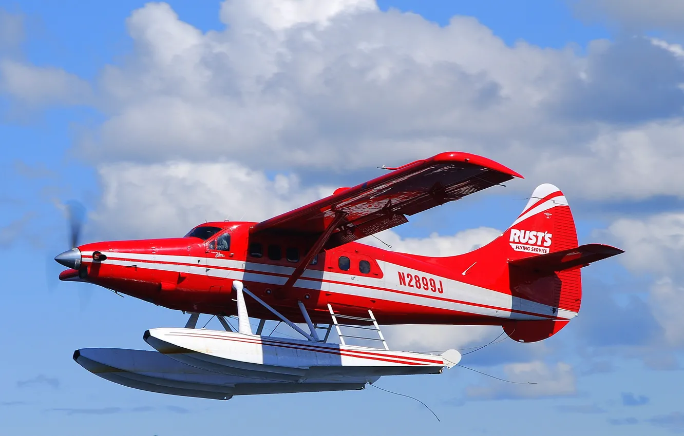 Photo wallpaper the sky, easy, the plane, single-engine, turboprop, DHC-3 Turbo Otter