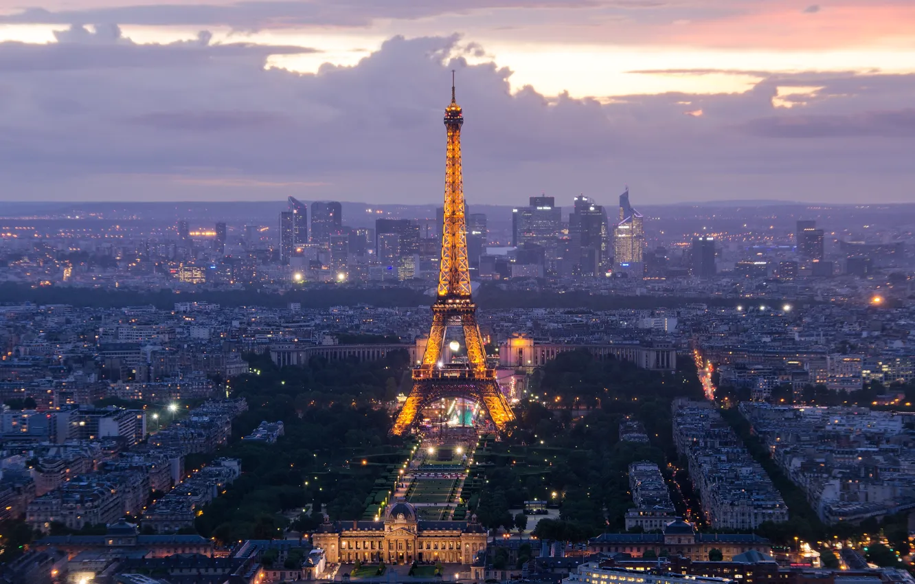 Photo wallpaper France, Paris, tower, Eiffel, Defense