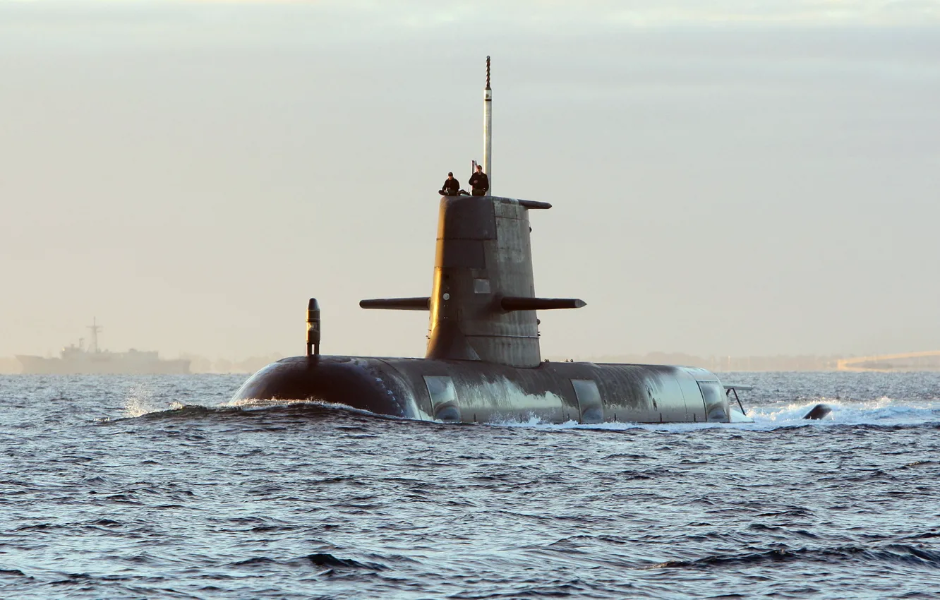 Photo wallpaper sea, weapons, submarine