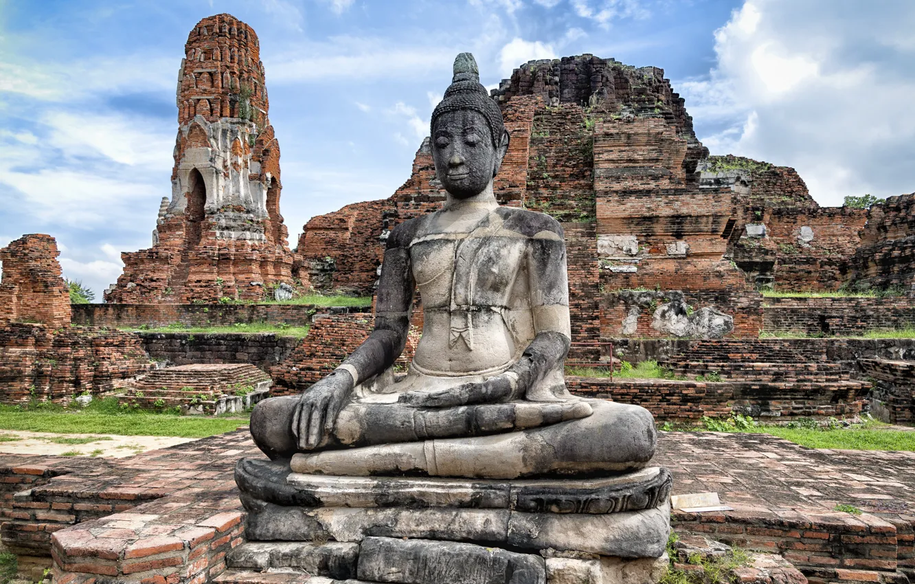 Photo wallpaper Thailand, temple, ruins, Ayutthaya