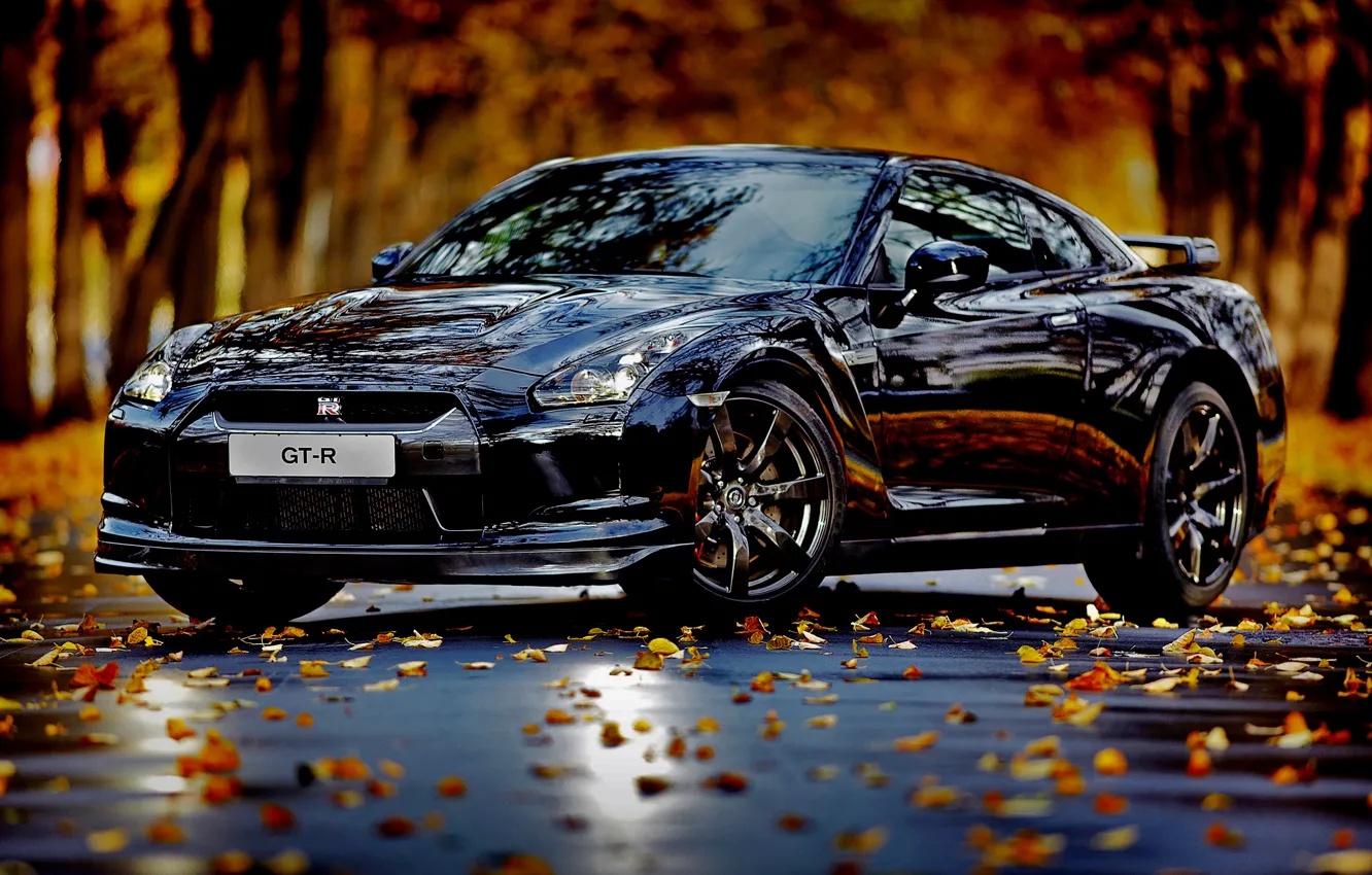 Photo wallpaper auto, autumn, leaves