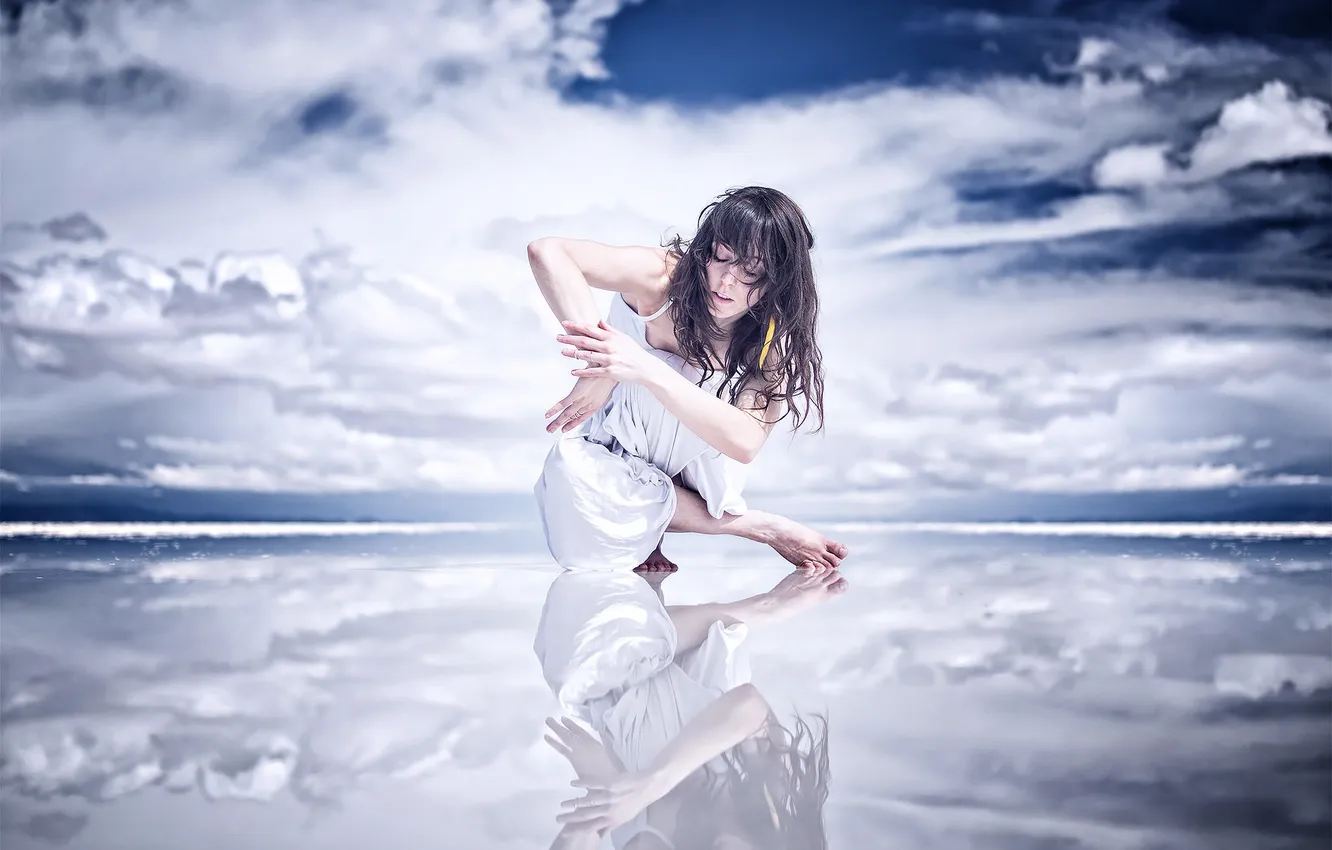 Photo wallpaper girl, pose, background