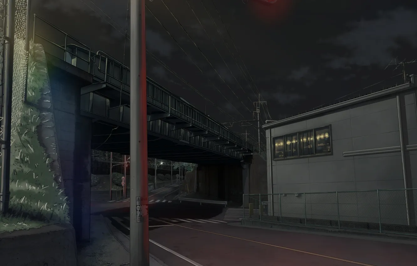 Photo wallpaper road, night, the city, street, traffic light, the bridge, night city, No people