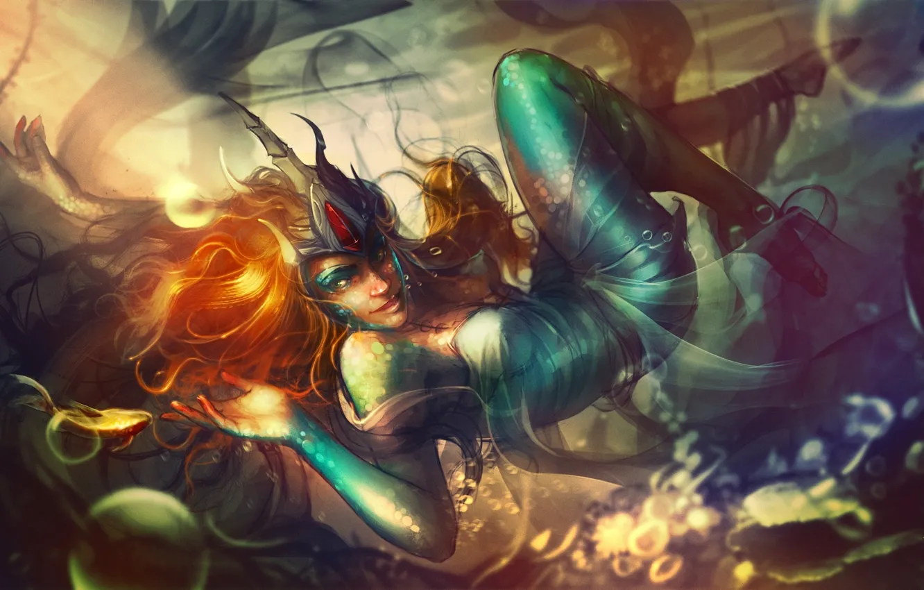 Photo wallpaper girl, being, under water, Denys Tsiperko, Denis Siperko