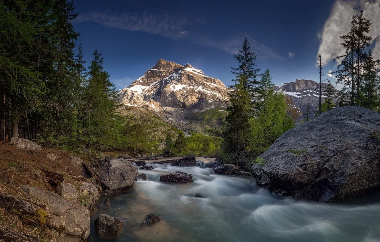 Photo wallpaper landscape, mountains, beauty