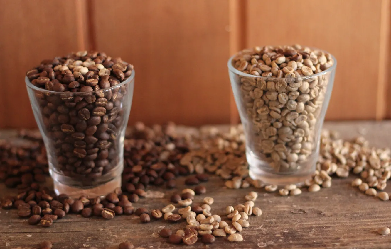 Photo wallpaper glass, coffee, grain