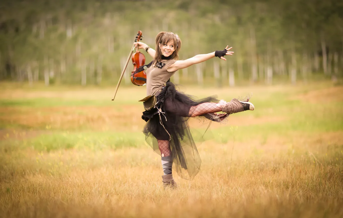 Photo wallpaper glade, violin, violin, Lindsey Stirling, Lindsey Stirling