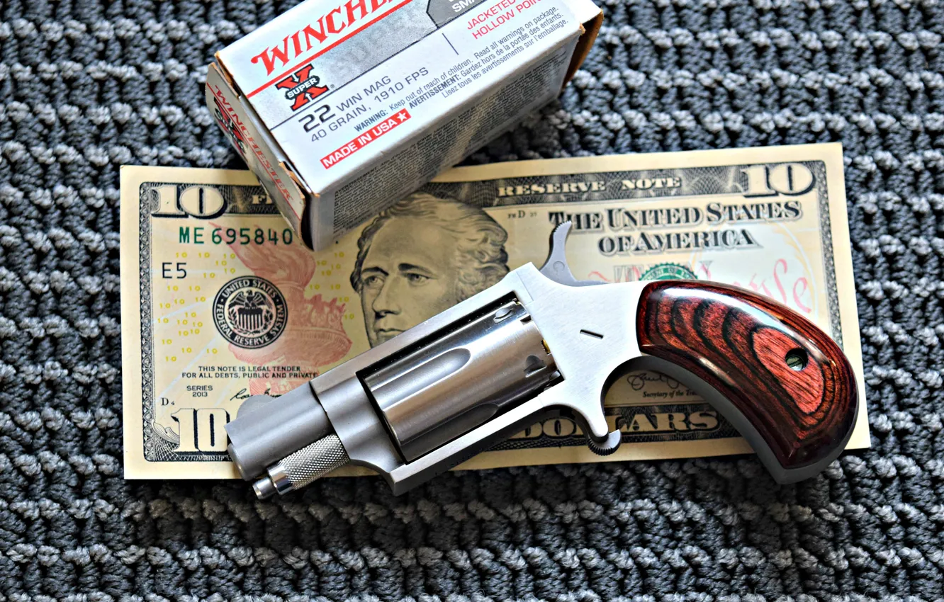 Photo wallpaper gun, box, dollar