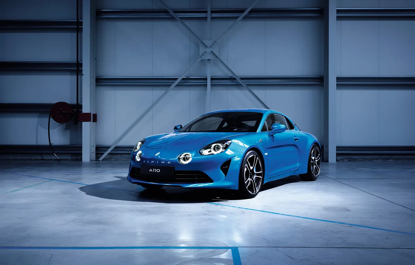 Photo wallpaper light, blue, garage, Renault, car, Alpine, Edition, Premiere