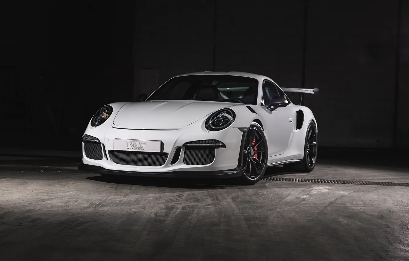 Photo wallpaper 911, Porsche, white, Porsche, GT3, TechArt