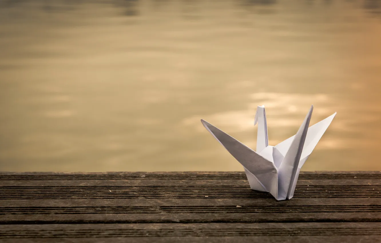 Photo wallpaper paper, background, origami, cranes