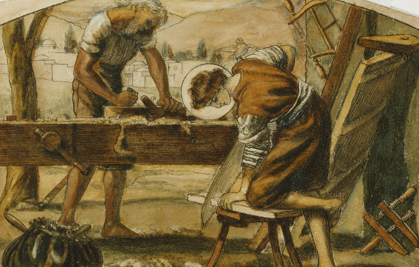 Photo wallpaper Carpenters, Arthur Hughes, Youth Of Christ