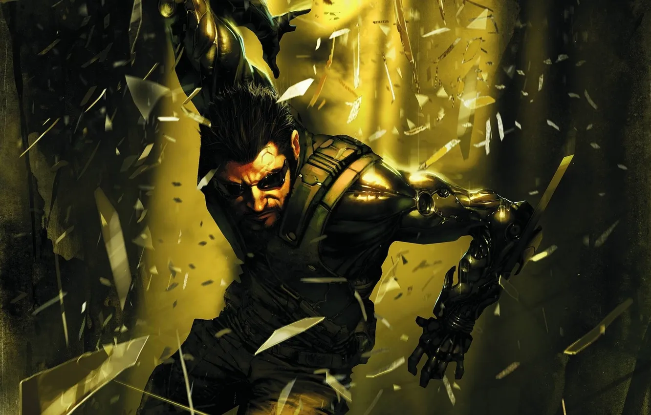 Photo wallpaper fragments, human revolution, deus ex, Adam Jensen
