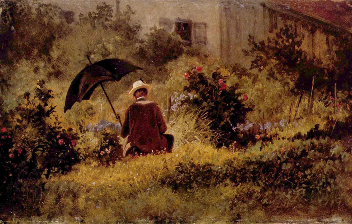 Photo wallpaper landscape, art, Carl Spitzweg