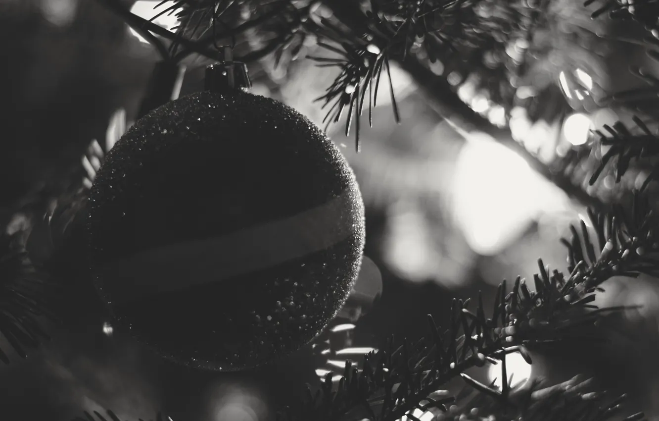 Photo wallpaper balls, toy, tree, new year