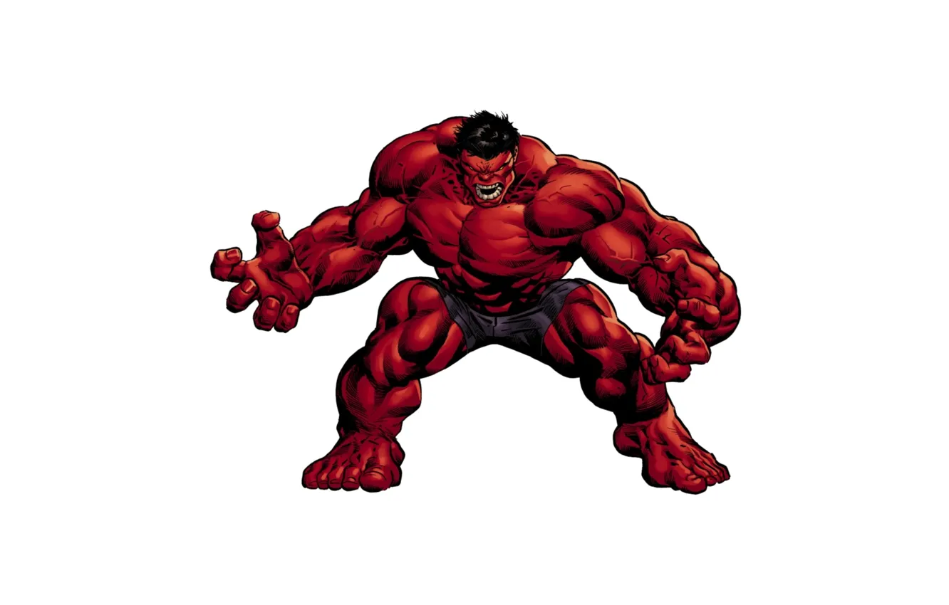 Photo wallpaper power, pose, Red Hulk
