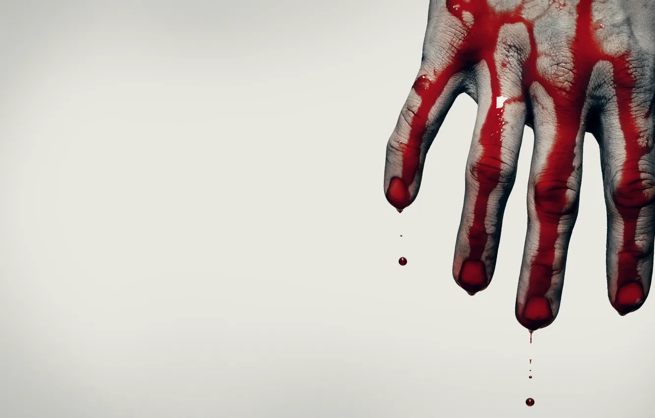Photo wallpaper blood, hand, Situation, grey background