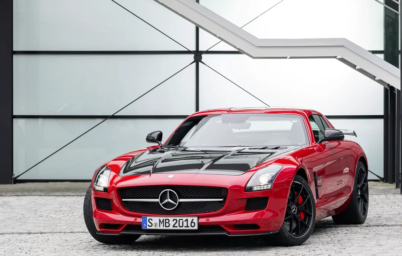 Photo wallpaper Mercedes-Benz, ladder, red, AMG, SLS, C197, Final Edition