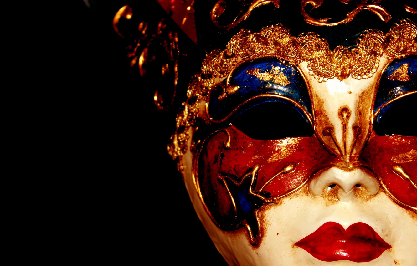 Photo wallpaper macro, mask, carnival