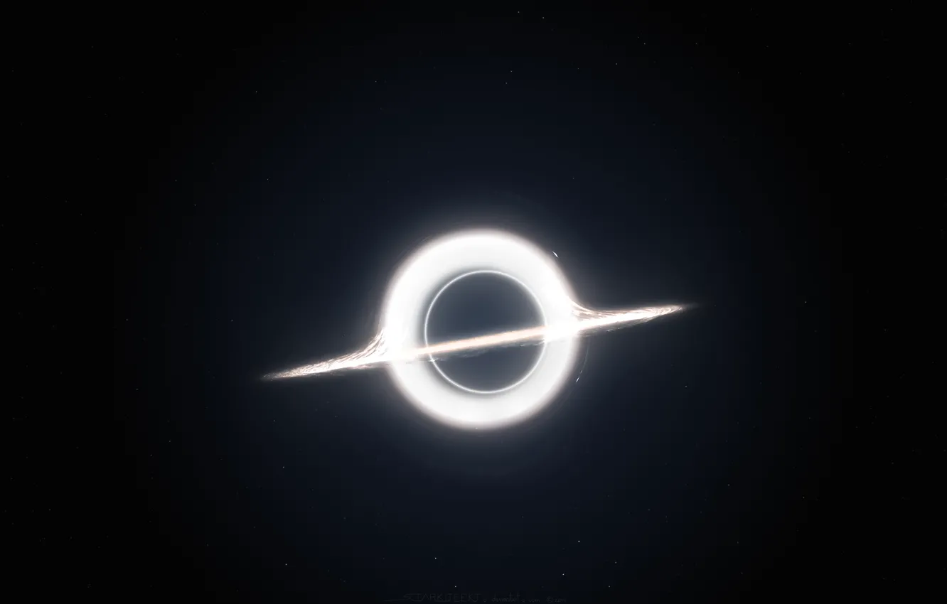 Photo wallpaper white, black hole, Interstellar