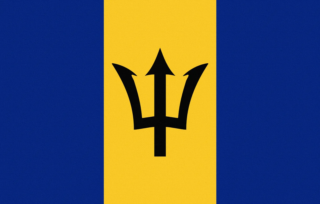 Photo wallpaper Flag, Coat of arms, Photoshop, Barbados, Barbados