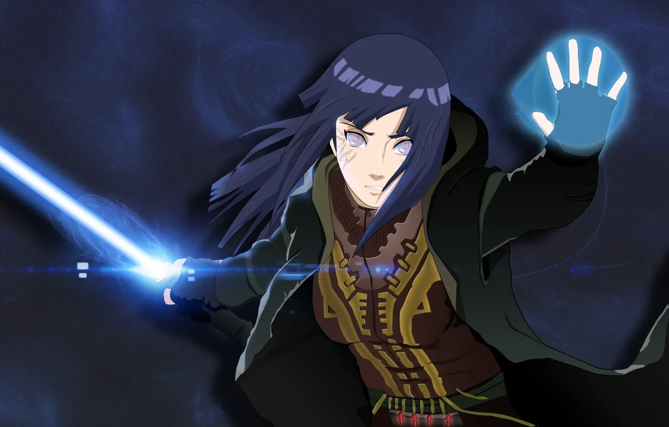 Photo wallpaper Star Wars, jedi, shinobi, Hyuuga Hinata, Naruto Shippuden, byakugan, doujutsu, kunoichi