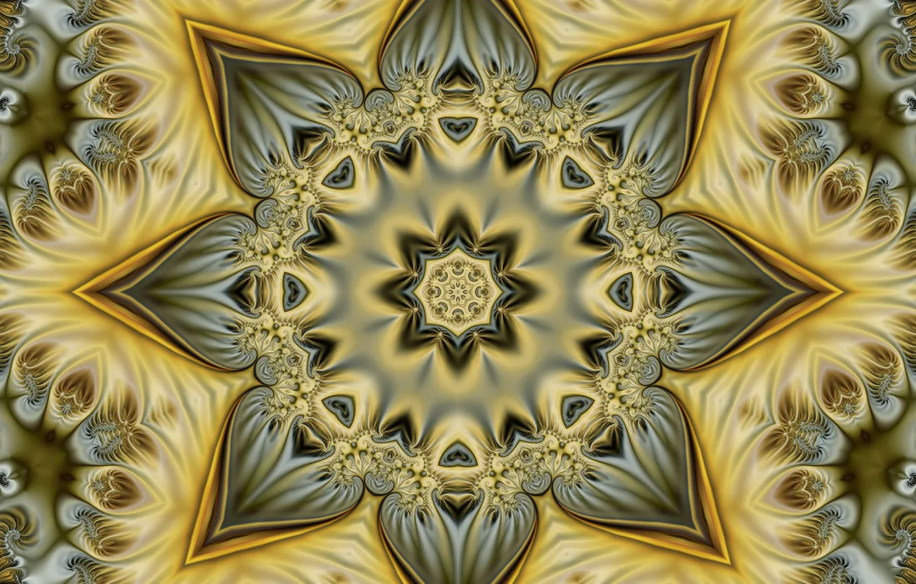 Photo wallpaper flowers, pattern, symmetry