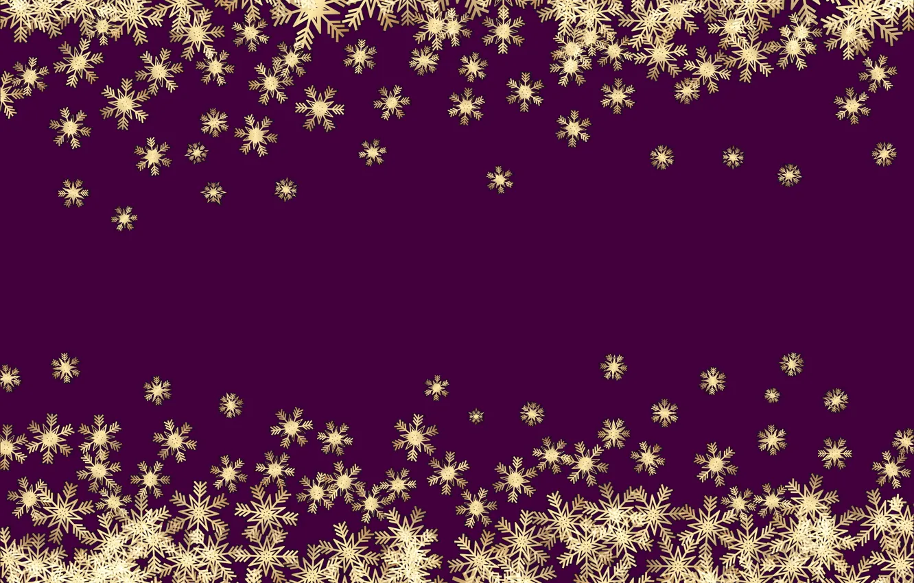 Photo wallpaper winter, snowflakes, background, gold, new year, Christmas, golden, gold