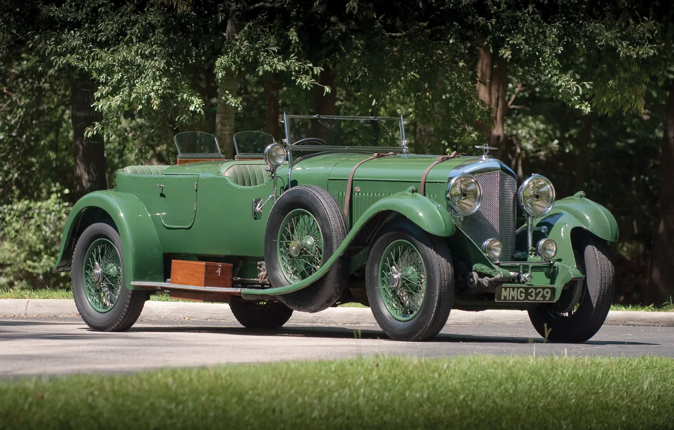 Photo wallpaper Green, Retro, British Car, 1931 Bentley 4 14